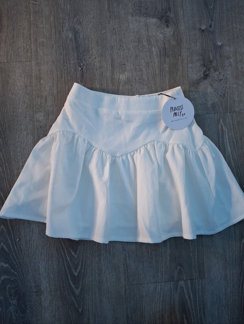 Princess Polly White Flared Tiered Bubble Mini Skirt Size 2 Nwt